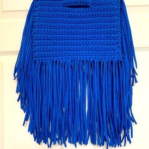 Binge Knitting fringe handbag